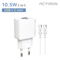 엑티몬 가정용 10.5W 2포트 충전기( USB+C ) (C to C)